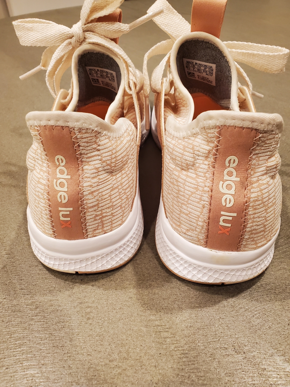 adidas Bounce Women's Light Pink Tan Lace-Up Sneakers - Picture 6 of 10